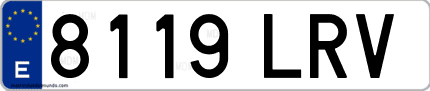 Ejemplo de matrícula de coche ordinaria 8119 LRV