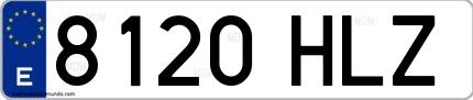 Ejemplo de matrícula española 8120 HLZ