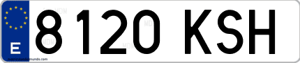 Ejemplo de matrícula de coche ordinaria 8120 KSH
