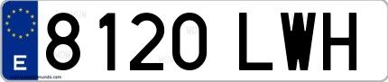 Ejemplo de matrícula española 8120 LWH