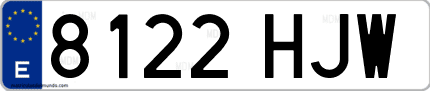 Ejemplo de matrícula de coche ordinaria 8122 HJW