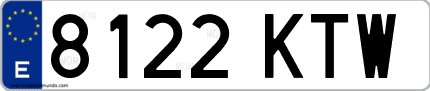 Ejemplo de matrícula de coche ordinaria 8122 KTW