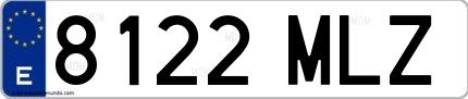 Ejemplo de matrícula española 8122 MLZ