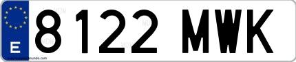 Ejemplo de matrícula española 8122 MWK
