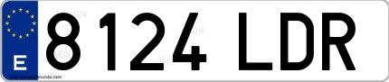Ejemplo de matrícula española 8124 LDR
