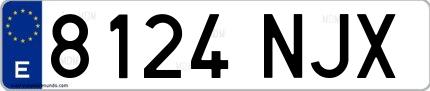 Ejemplo de matrícula española 8124 NJX