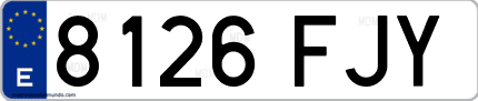 Ejemplo de matrícula de coche ordinaria 8126 FJY