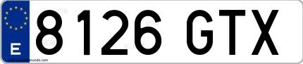 Ejemplo de matrícula española 8126 GTX