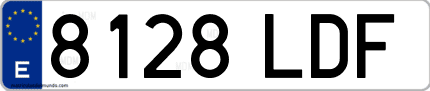 Ejemplo de matrícula de coche ordinaria 8128 LDF