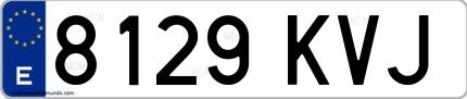 Ejemplo de matrícula española 8129 KVJ
