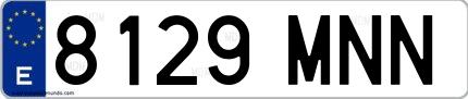 Ejemplo de matrícula española 8129 MNN