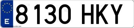 Ejemplo de matrícula española 8130 HKY