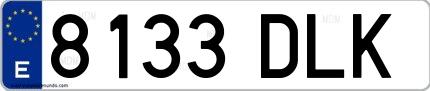 Ejemplo de matrícula española 8133 DLK