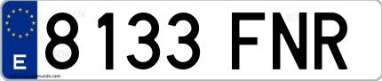 Ejemplo de matrícula española 8133 FNR