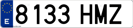 Ejemplo de matrícula de coche ordinaria 8133 HMZ