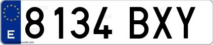 Ejemplo de matrícula española 8134 BXY