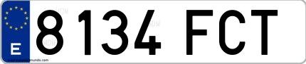 Ejemplo de matrícula española 8134 FCT