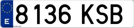 Ejemplo de matrícula española 8136 KSB
