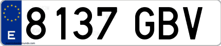 Ejemplo de matrícula de coche ordinaria 8137 GBV