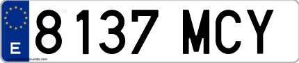 Ejemplo de matrícula de coche ordinaria 8137 MCY