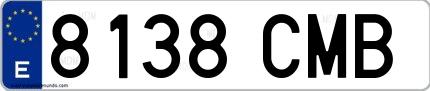 Ejemplo de matrícula española 8138 CMB