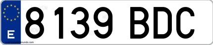 Ejemplo de matrícula española 8139 BDC