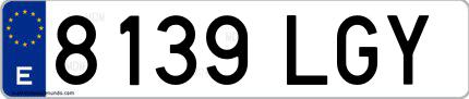 Ejemplo de matrícula española 8139 LGY