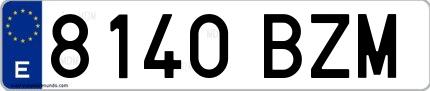 Ejemplo de matrícula española 8140 BZM