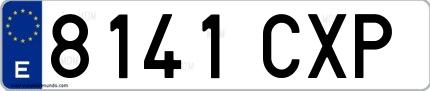 Ejemplo de matrícula española 8141 CXP