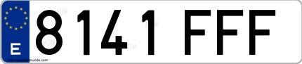 Ejemplo de matrícula española 8141 FFF