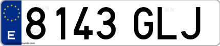 Ejemplo de matrícula de coche ordinaria 8143 GLJ