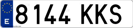 Ejemplo de matrícula de coche ordinaria 8144 KKS
