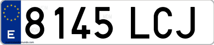 Ejemplo de matrícula de coche ordinaria 8145 LCJ