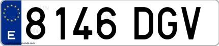 Ejemplo de matrícula española 8146 DGV
