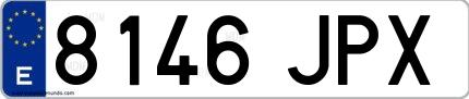 Ejemplo de matrícula española 8146 JPX