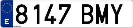 Ejemplo de matrícula española 8147 BMY
