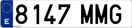 Ejemplo de matrícula española 8147 MMG