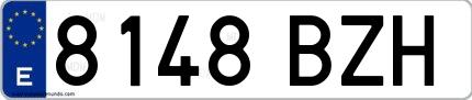 Ejemplo de matrícula española 8148 BZH