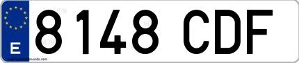 Ejemplo de matrícula española 8148 CDF