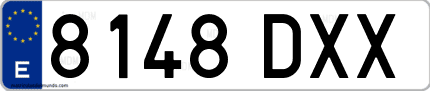 Ejemplo de matrícula de coche ordinaria 8148 DXX