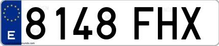 Ejemplo de matrícula española 8148 FHX