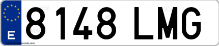 Ejemplo de matrícula de coche ordinaria 8148 LMG