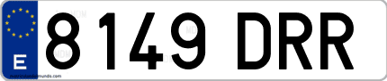 Ejemplo de matrícula de coche ordinaria 8149 DRR