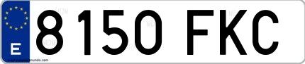 Ejemplo de matrícula española 8150 FKC
