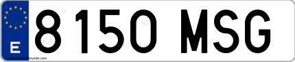 Ejemplo de matrícula de coche ordinaria 8150 MSG