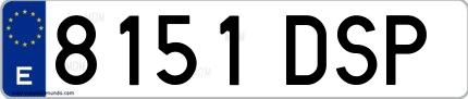 Ejemplo de matrícula española 8151 DSP