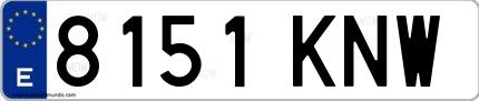 Ejemplo de matrícula española 8151 KNW