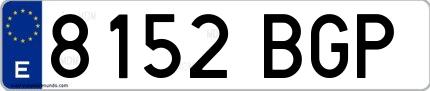 Ejemplo de matrícula española 8152 BGP