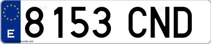 Ejemplo de matrícula española 8153 CND