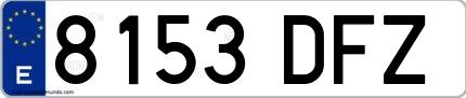 Ejemplo de matrícula española 8153 DFZ